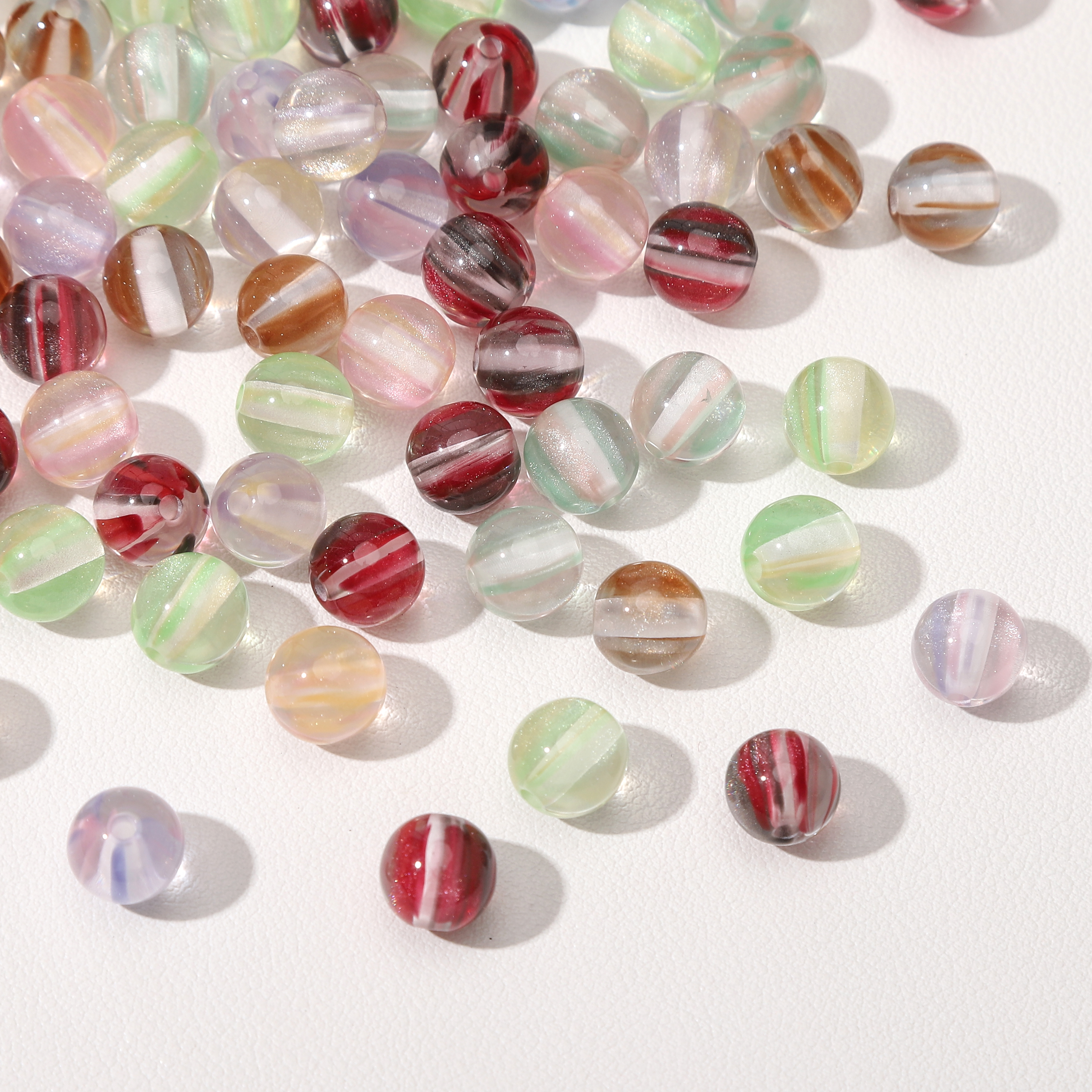 Resin Craft Material - 8 мм, 100 шт., разноцветные круглые