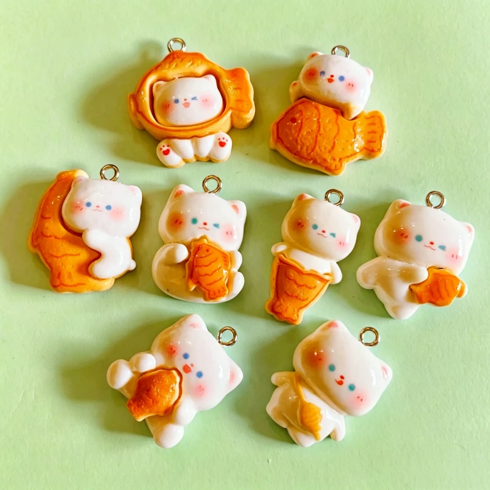 Resin Craft Material - 10 шт./лот, милые 3D-подвески из смолы