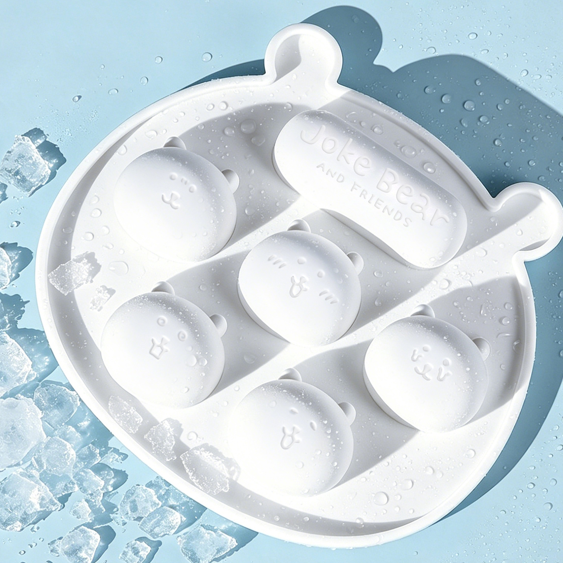 Silicone Mold Tray - Силиконовая форма для льда «Милый медведь-шутник»