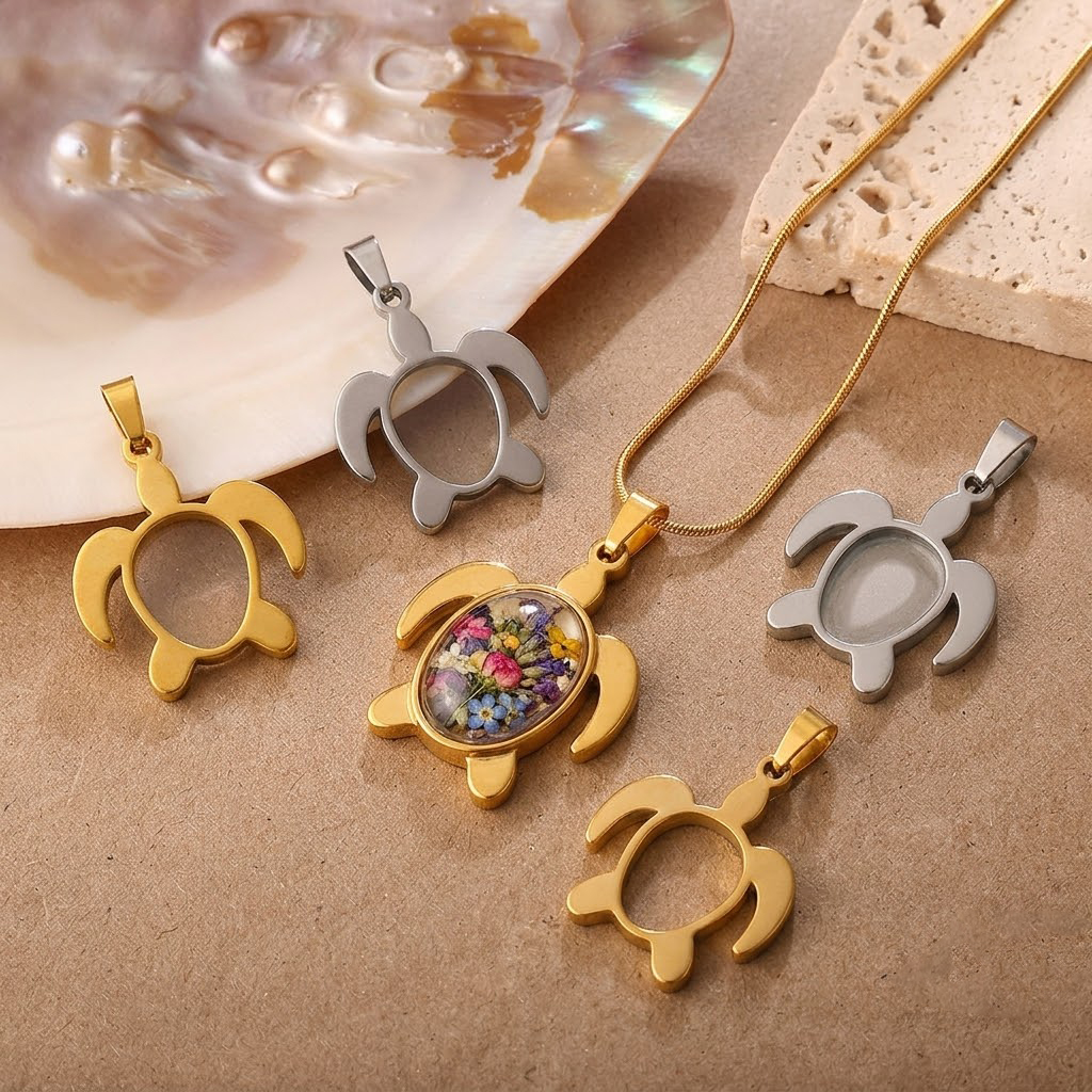 Bezels Set Pendant - 5 шт./лот, основы для кабошонов из