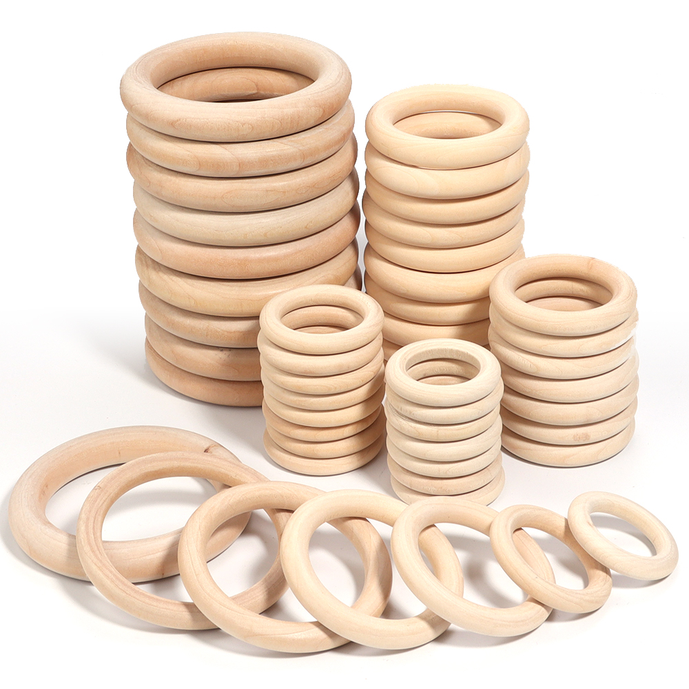 Wood Ring Blank - 2-10 шт./лот, круглые деревянные кольца, подвески-кольца