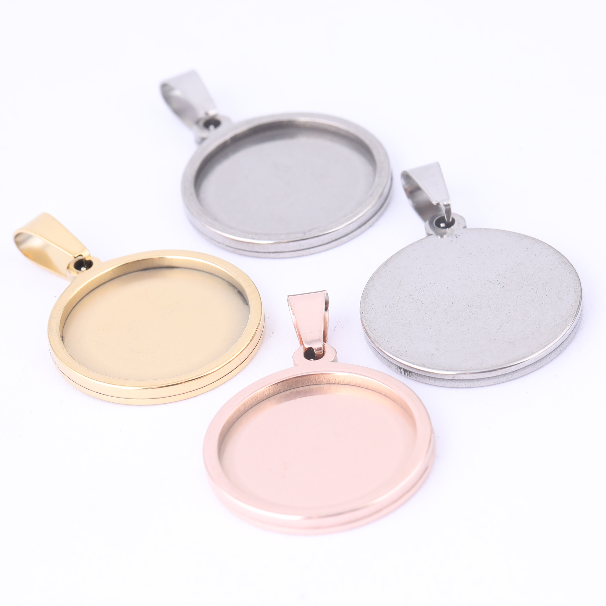 Bezels Set Pendant - Основа для кабошона из нержавеющей стали,