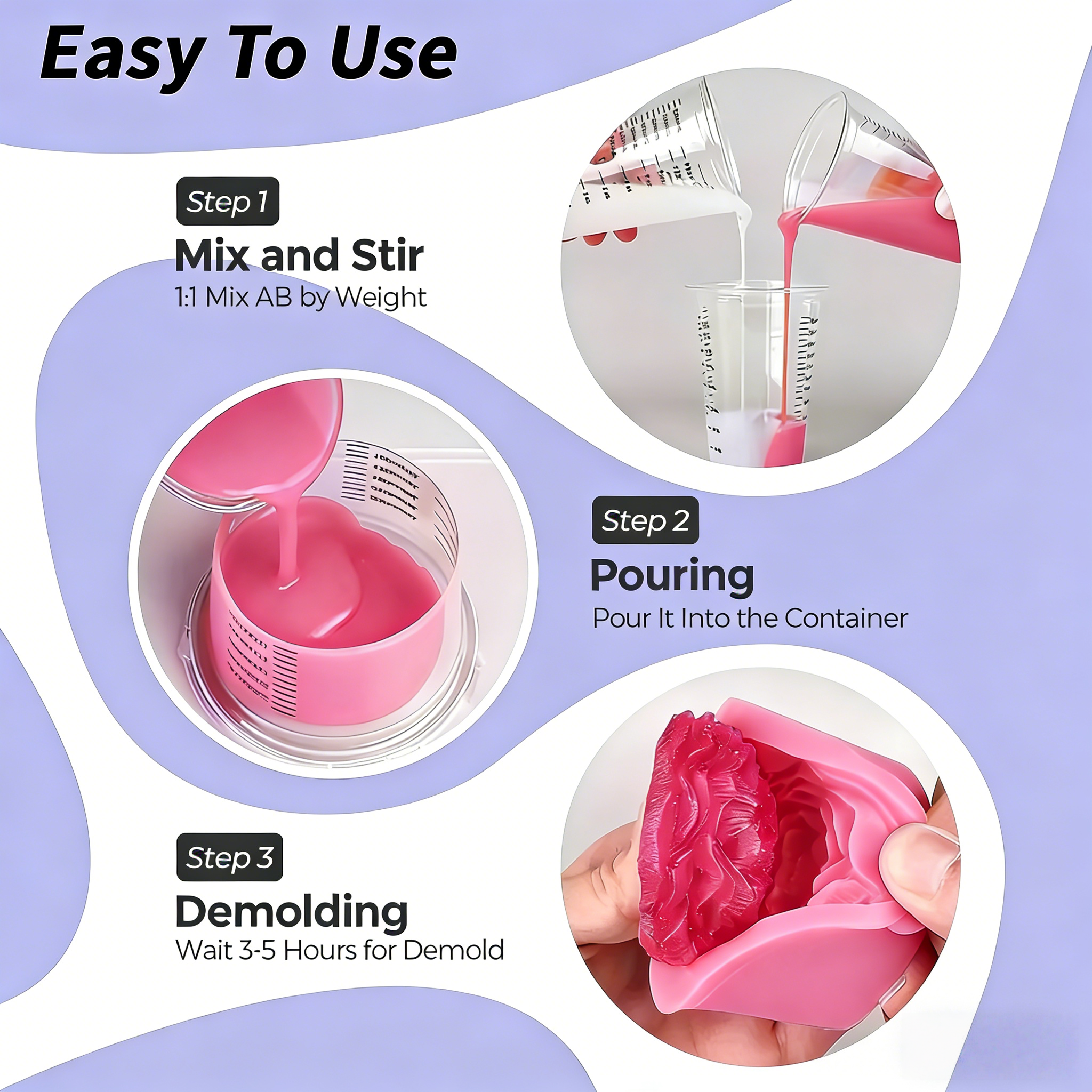 Розовый жидкий силиконовый кау – обзор и цена Resin Craft Material