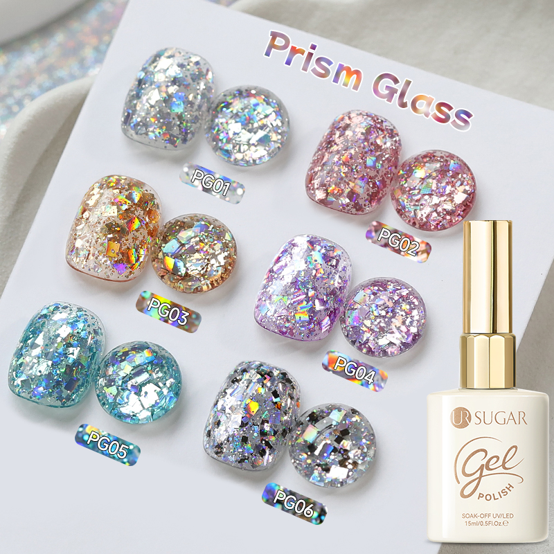Набор гель-лаков UR SUGAR 6 шт – обзор и цена Resin Glitter Pack